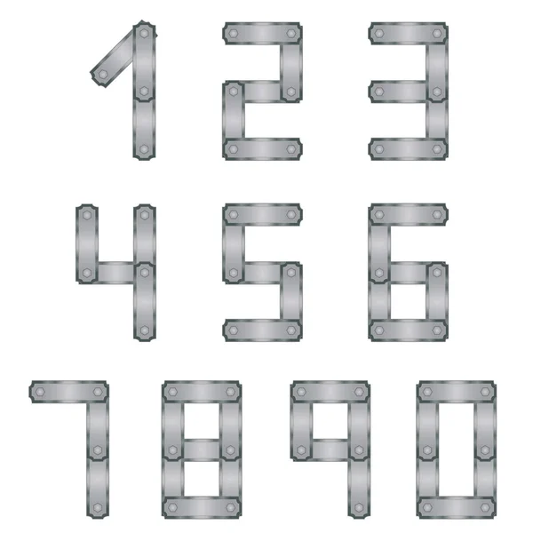 Numéros métalliques — Image vectorielle