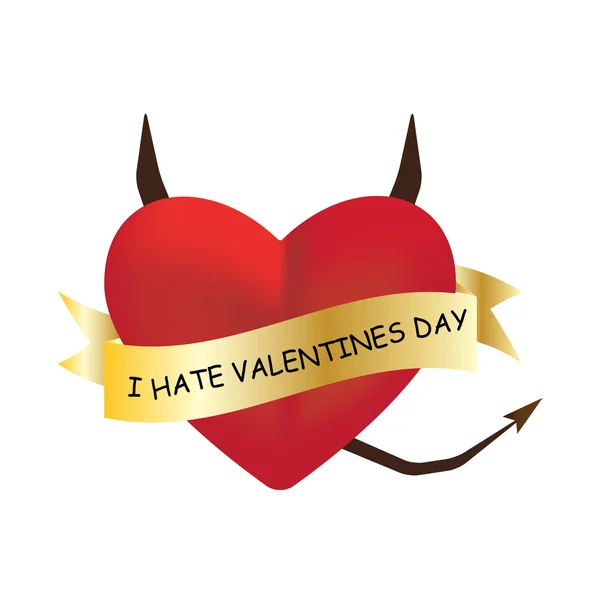 Jag hatar alla hjärtans dag — Stock vektor