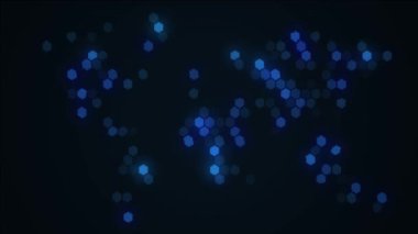 Titreyen altıgenlerden oluşan animasyon dünya haritası