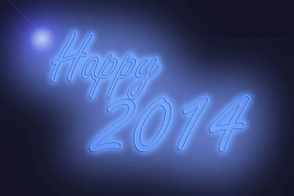 Frohes neues Jahr 2014 Neonlichter — Stockfoto