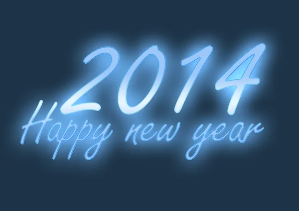 Happy new year 2014 neon lights — Stock Photo, Image