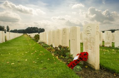 Tyne karyolası mezarlığı Birinci Dünya Savaşı'ndan flanders Belçika