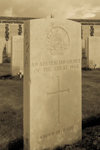 Soldiers of the great war cemetery flanders Belgium — Stock Photo, Image