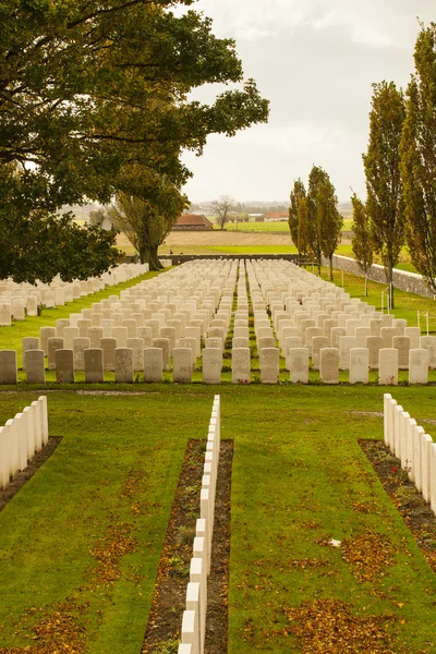 Tyne cot hřbitov ypres světové války belgické Flandry — Stock fotografie