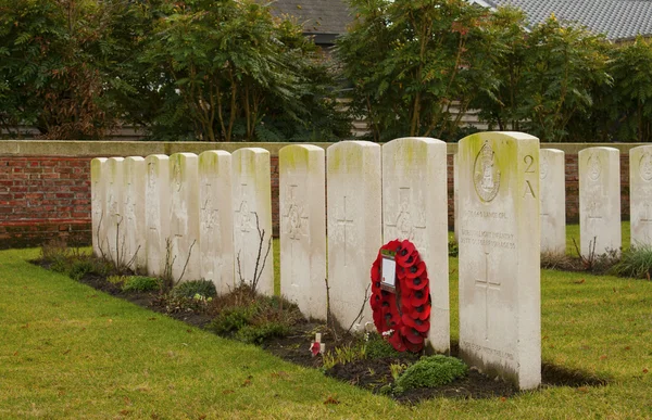 Cemitério flanders guerra mundial campos Bélgica — Fotografia de Stock