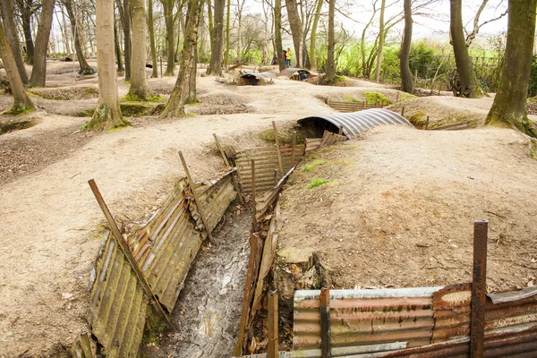 Trenches in Flanders Fields Ypres great world war one Hill 62 — Stock Photo, Image