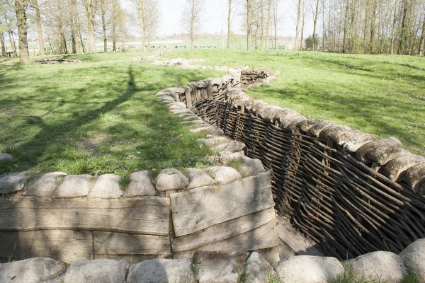 Bayernwald skyttegravar kriger en Flandern Belgien — Stockfoto