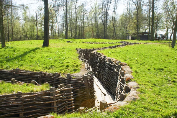 Bayernwald loopgraven Wereldoorlog één Vlaanderen België — Stockfoto