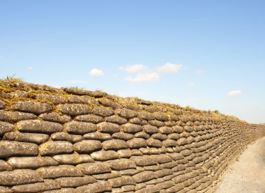 Trenches of death WW1 sandbag flanders fields Belgium clipart