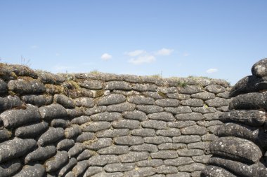 Ölüm 1.Dünya Savaşı siperlerde flanders alanları Belçika kum torbası.