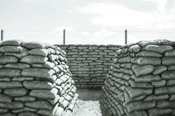 Loopgraaf van dood sandbags oorlog van de wereld een — Stockfoto