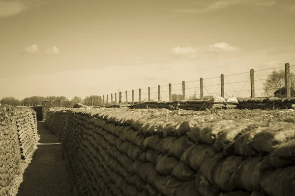 मृत्यूचे ट्रॅंच जागतिक युद्ध 1 बेल्जियम फ्लॅंडर्स फील्ड — स्टॉक फोटो, इमेज