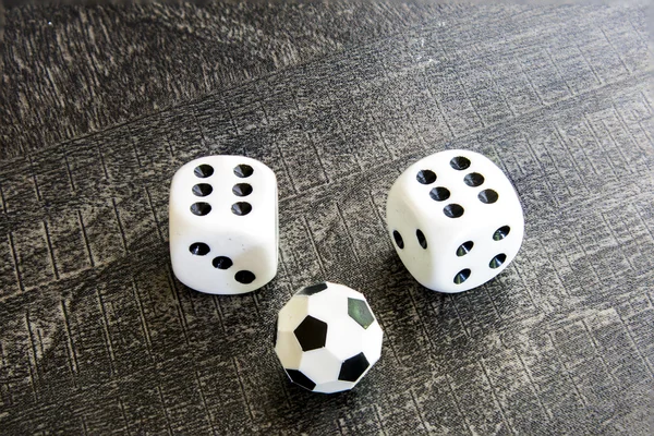 Gambling with dice and football win money — Stock Photo, Image