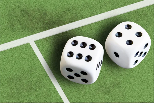 Gambling with dice and football win money — Stock Photo, Image