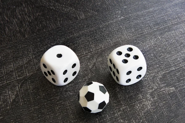 Gambling with dice and football win money — Stock Photo, Image