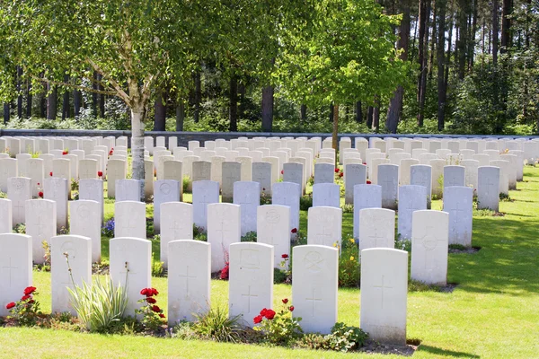 Nuevo Cementerio Británico Guerra Mundial 1 Flandes campos —  Fotos de Stock