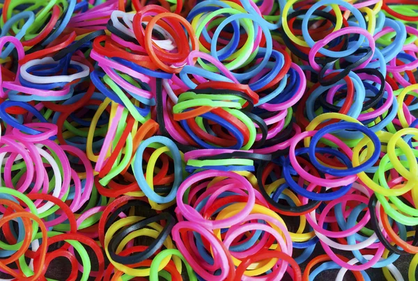 Colorful background Rainbow loom rubber bands fashion — Stock Photo, Image