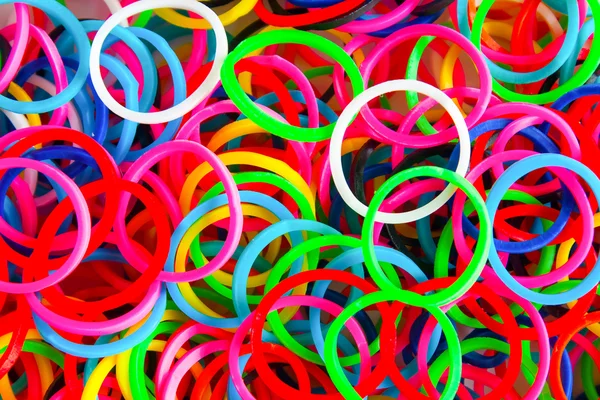 Colorful background rainbow colors rubber bands loom — Stock Photo, Image