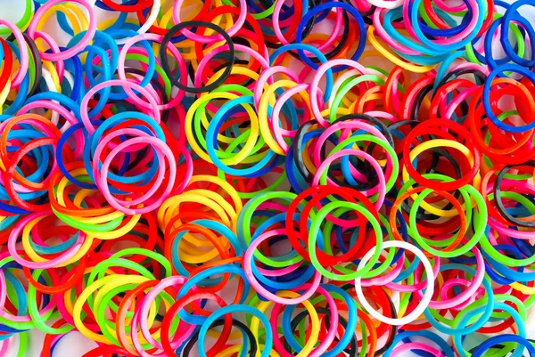 Colorful background rainbow colors rubber bands loom — Stock Photo, Image