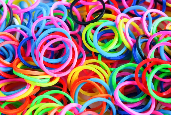 Colorful background rainbow colors rubber bands loom — Stock Photo, Image