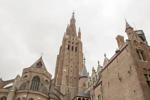 Igreja Velha na Bélgica Flandres Cidade Bruges — Fotografia de Stock