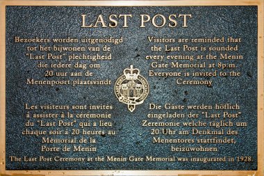 ypres menin kapısı Memorial son mesaj