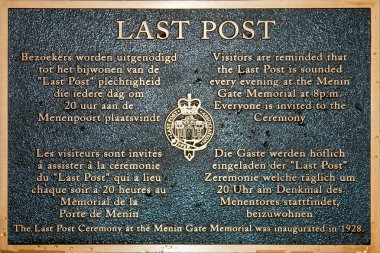 Last post at Ypres Menin gate memorial clipart