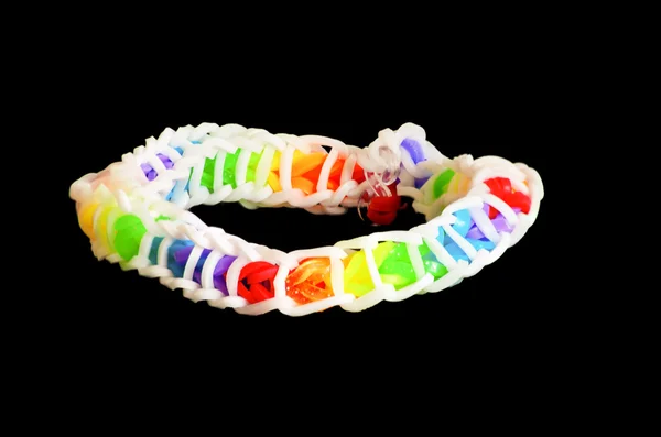 Arco-íris elásticos tear com pulseira de moda colorida — Fotografia de Stock