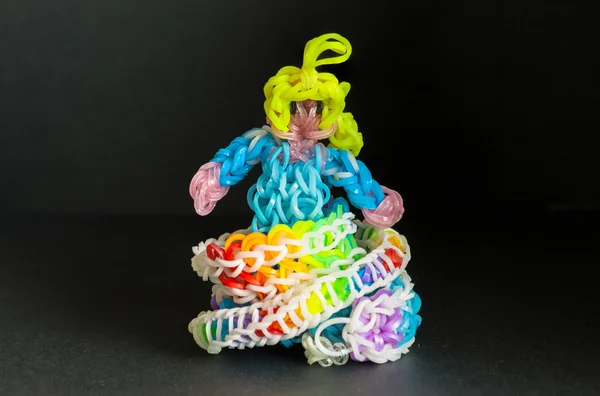 彩虹织机橡胶公主与多彩手链 — 图库照片