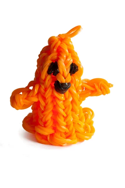 Halloweenská gumová kapela šťastný duch oranžový — Stock fotografie