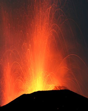 eruption of mount Stromboli clipart
