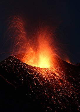 Stromboli volkan volkanik patlama