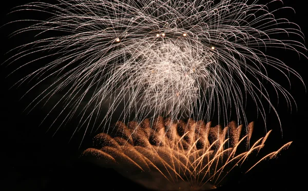 Partido Szene mit Feuerwerk — Fotografia de Stock