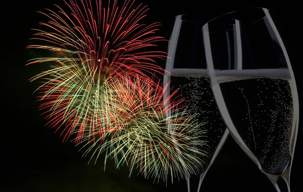 Party Szene mit Feuerwerk — Stock Photo, Image