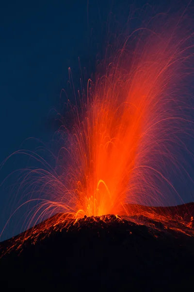 Vulkanausbruch Große Eruption am Stromboli — Stockfoto