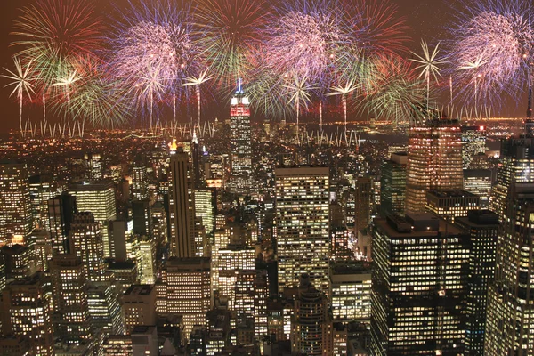 New york vuurwerk partij — Stockfoto