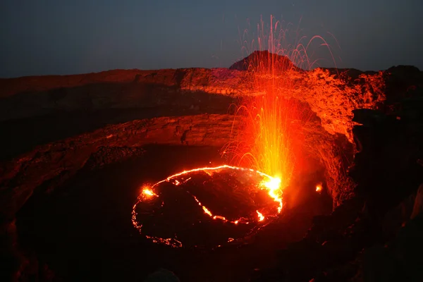 火山岩浆在埃塞俄比亚非洲 — 图库照片