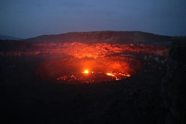 Vulkan erta ale in äthiopien afrika — Stockfoto