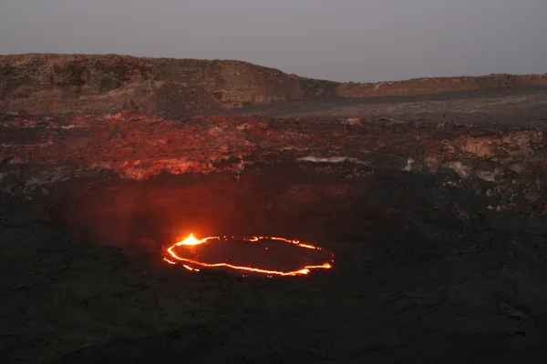 Vulkan erta ale in äthiopien afrika — Stockfoto