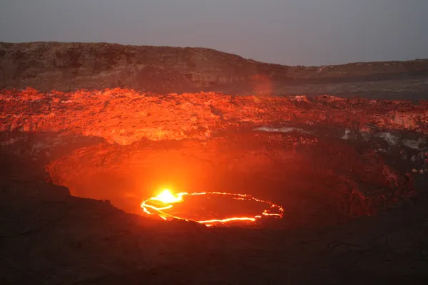 Vulkan erta ale in äthiopien afrika — Stockfoto