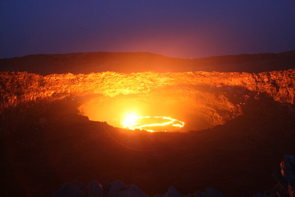 Volcano Erta Ale in Ethiopia Africa