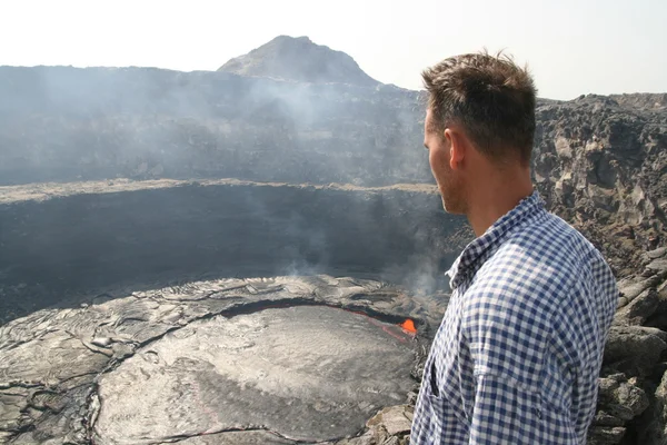 Vulkán Erta Ale Afrikában Etiópia — Stock Fotó