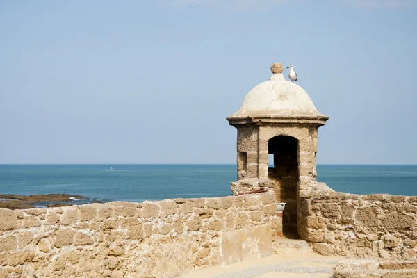 Castle of St Catalina and bay of Cadiz, Spain Stock Image