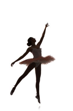 Beyaz bir arka plan üzerinde dancing ballerina