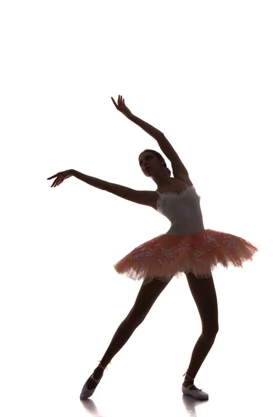 Ballerina dancing on a white background — Stock Photo, Image