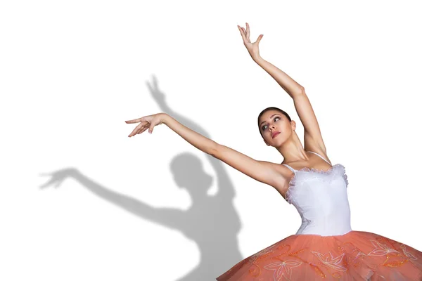 Graceful slender ballerina dancing — Stock Photo, Image