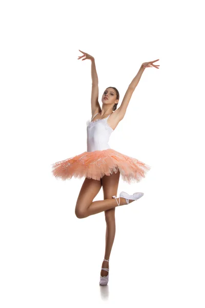 Ballerina dancing on a white background — Stock Photo, Image