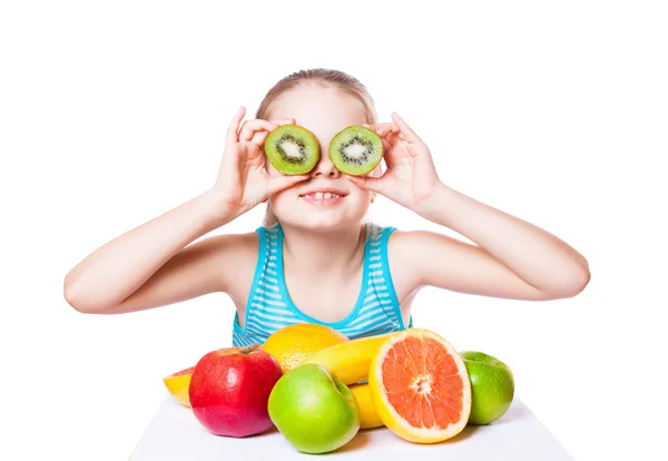 Girl with fruit — Stock Photo, Image