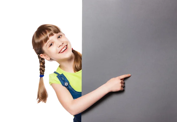 Girl showing on the poster — Stock Photo, Image