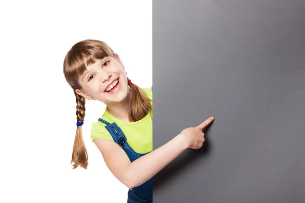 Girl showing on the poster — Stock Photo, Image